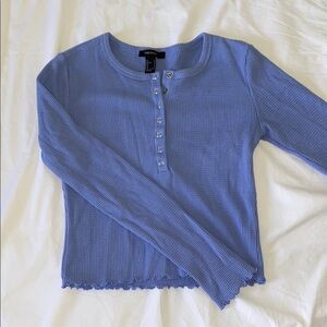Forever 21 Cropped Periwinkle Henley